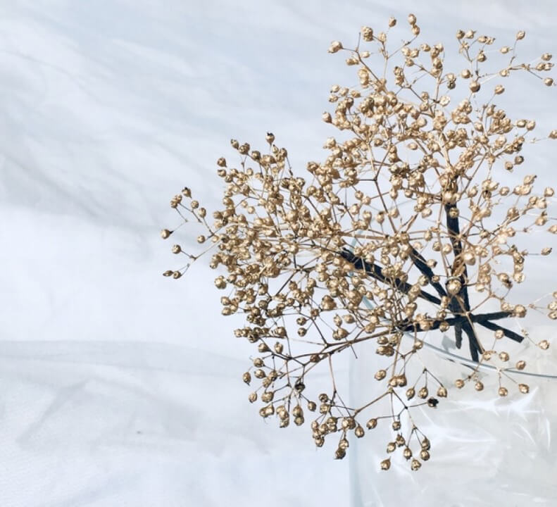 ゴールド かすみ草 ヘッドパーツ 髪飾り