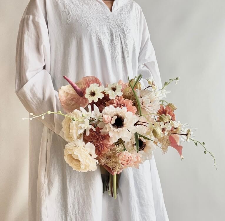 アートフラワーブーケニュアンスオレンジ